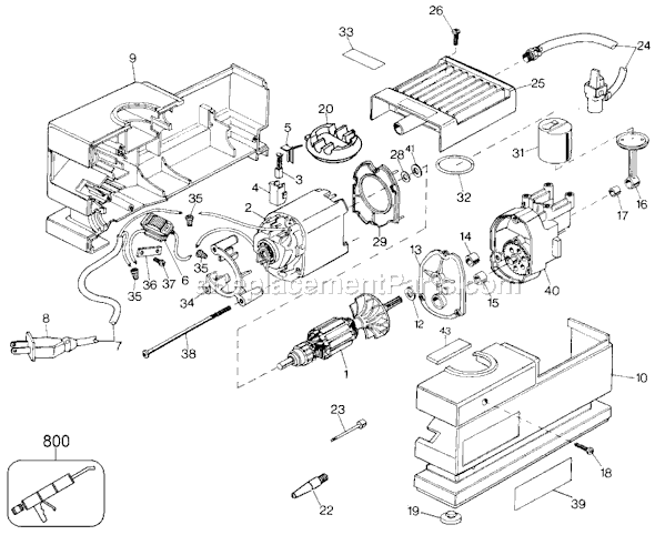 Page A Diagram and Parts List for 9526 Type 1 Black and Decker Compressor